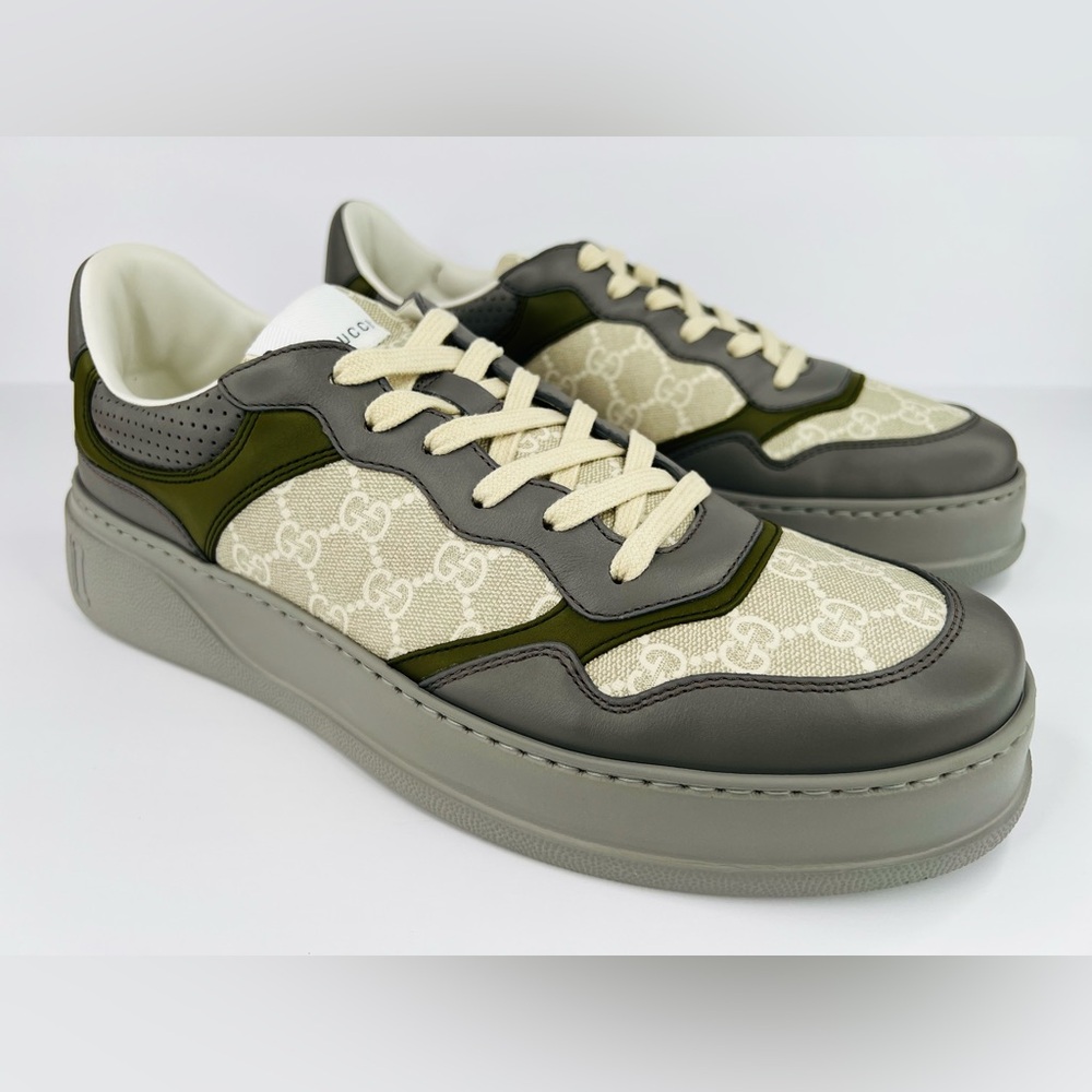 Gucci GG Supreme Canvas Leather Chunky Platform Sneakers UK 12.5 -US 13 -EU 46.5 - Picture 3 of 11